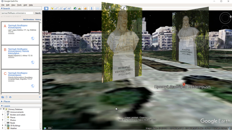 Ηρώ Βουβουέλη, Ψηφιακές «εμφανίσεις» του Θεόδωρου Κολοκοτρώνη. #περικεφαλαία. Still video frame © Λύκειον των Ελληνίδων, 2021